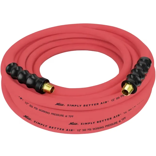 Milton Ulr 1/2" Id X 50' (3/8" Mnpt) Ultra Lightweight Rubber Hose, Robust, Durable Air Hose For Extreme Environments