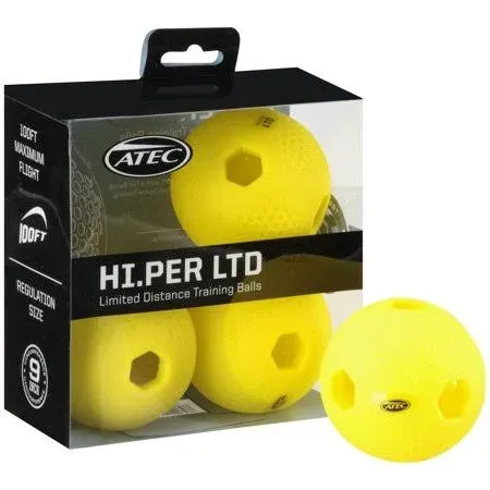 Atec Hi.Per LTD Optic Training Baseballs - 4 Pack, Yellow