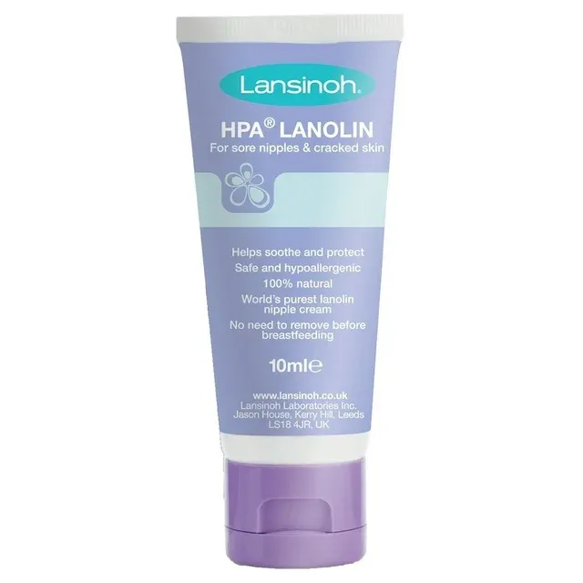 Lansinoh HPA Lanolin Nipple Cream for Sore Nipple & Cracked Skin, 100% Natural Single Ingredient, Breastfeeding Essential, Tasteless, odourless, Hospital Bag, moisturising, 10ml