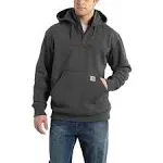 Carhartt Men's Heather Gray Rain Defender Paxton Heavyweight Hooded Zip Mock Sweatshirt