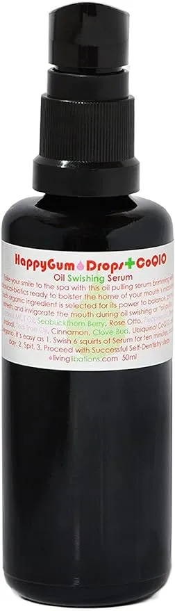 Living Libations - Organic Happy Gum Drops Oil Swishing Serum | Natural, Wildcrafted, Vegan Clean Beauty (1.7 fl oz | 50 ml)