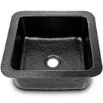 Monarch Abode 19193 Matte Black Hand Hammered Glasgow Bar Prep Sink 12”