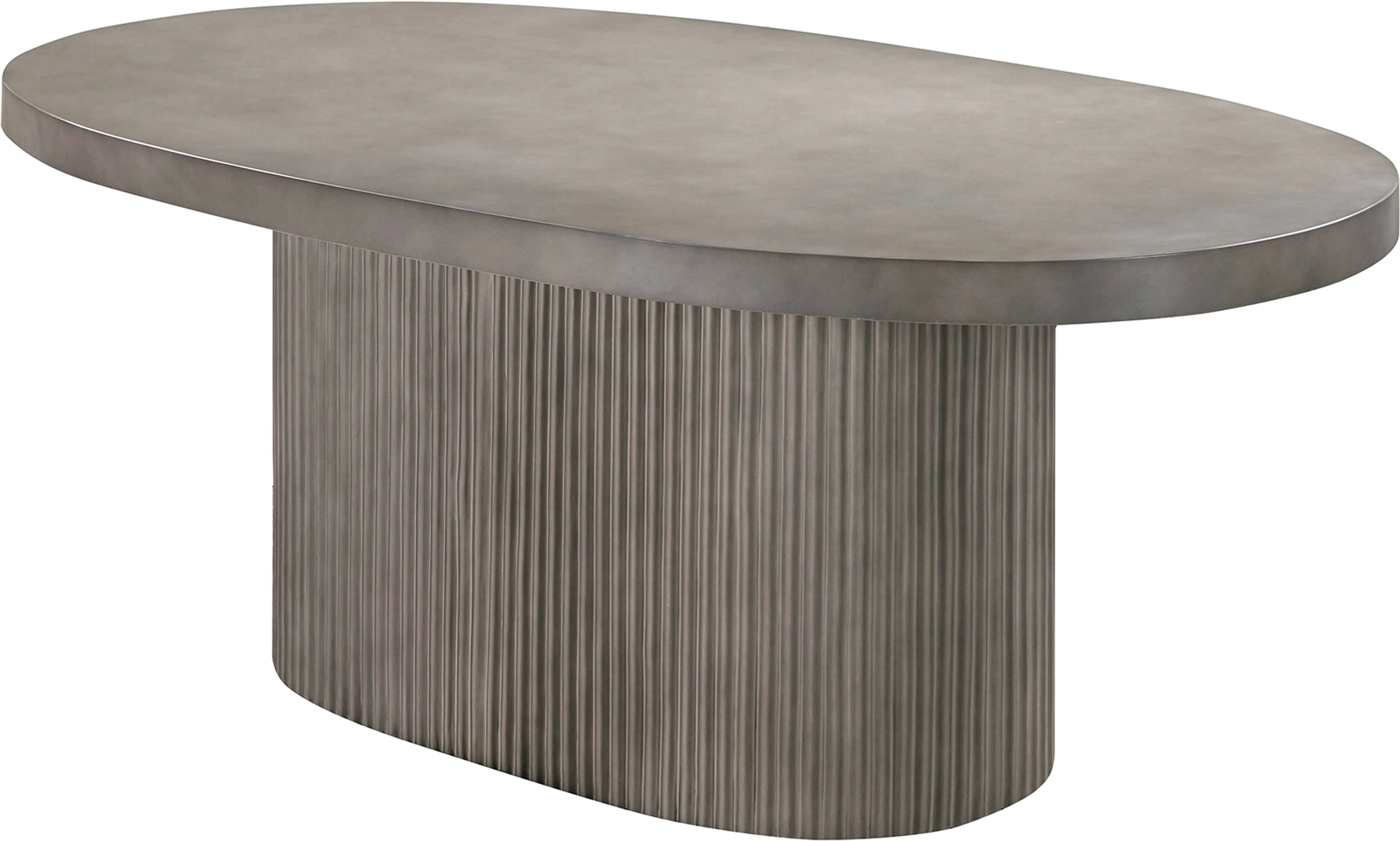 Armen Living Wave Oval Dining Table in Grey Concrete