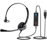 VoicePro 10 Professional Home Office and Call Center USB Headset with Noise Canceling Microphone, HD Speakers and in Line Call Controls with Mute, Compatible with All UC Voice Platforms.