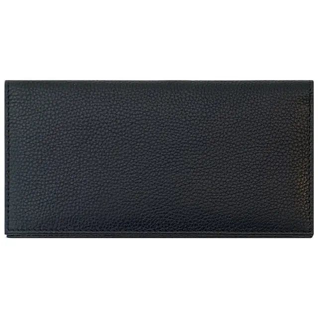 Black Basic Leather Checkbook Cover