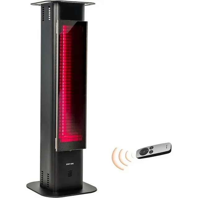 East Oak TPH22001 1500 Watt Infrared Electric Patio Tower Heater Black Portable