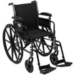 Drive Medical Cruiser III Light Weight Wheelchair with Flip Back Removable Arms, Full Arms, Swing Away Footrests, 18'' Seat