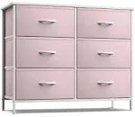 Sorbus Dresser with 6 Drawers - Furniture Storage Tower Unit for Bedroom, Hallway, Closet, Office Organization - Steel Frame, Wood Top, Easy Pull