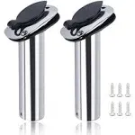 Hoffen 2Pcs Boat Stainless Steel Fishing Rod Holder Flush Mount 15/30/90 Degree with PVC Cap,Inner Tube and Gasket