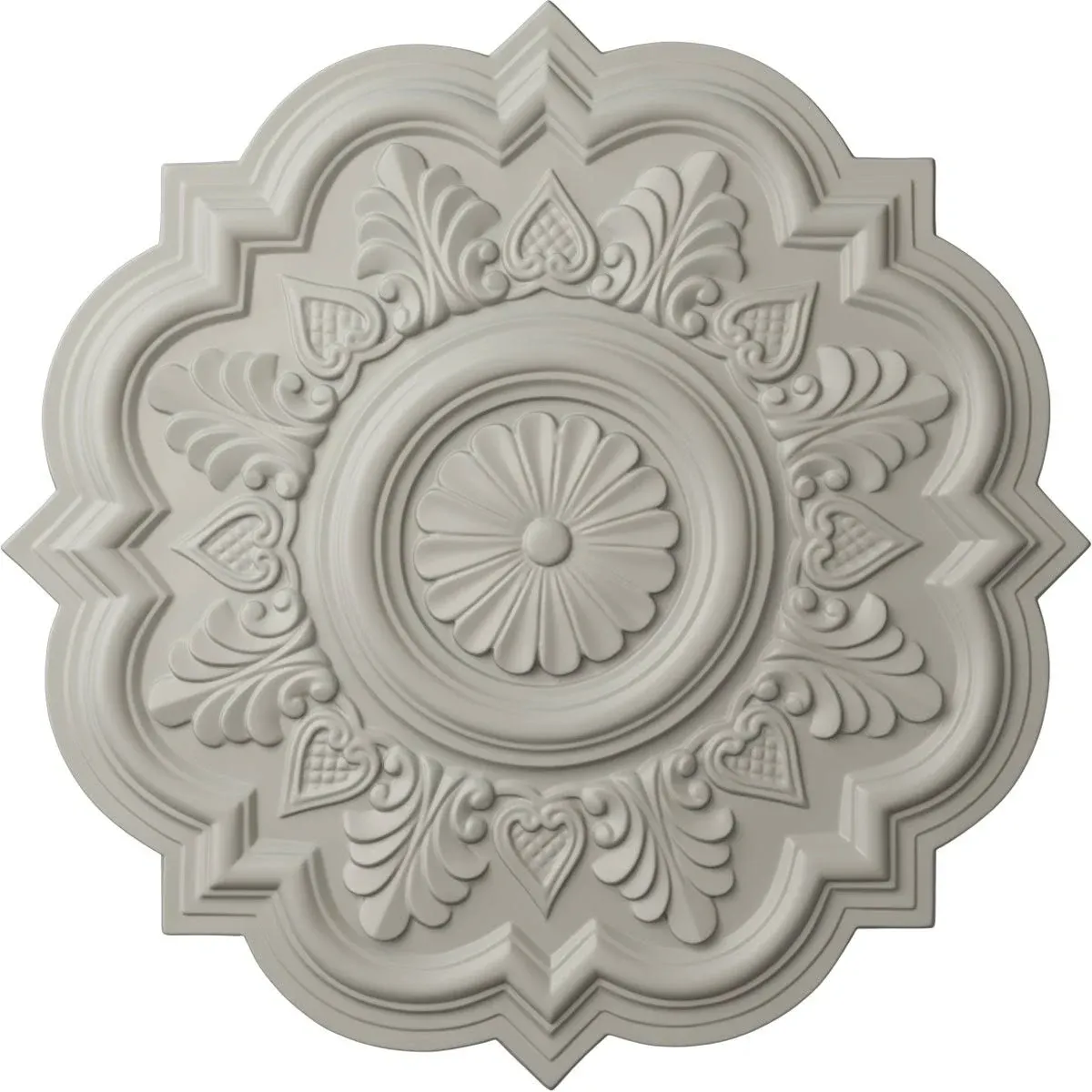 Ekena Millwork CM20DRPCF 20 1/4"OD x 1 1/2"P Deria Ceiling Medallion (Fits Canopies Up to 6"), Hand-Painted Pot of Cream