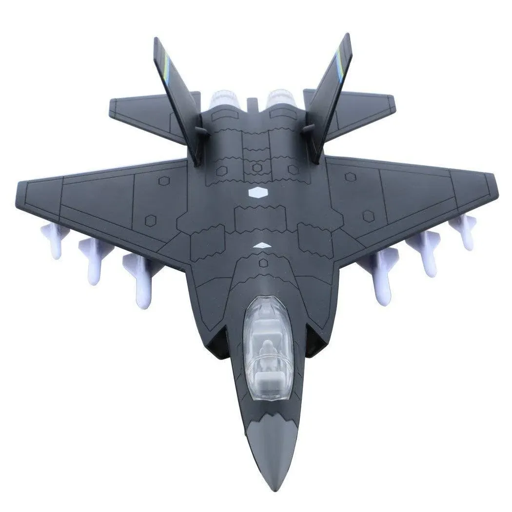 HSOMiD Airplane/Aircraft Toy with Pull Back Stealth Bombers and Fighter Planes (Diecast Fighter Jets-Grey)