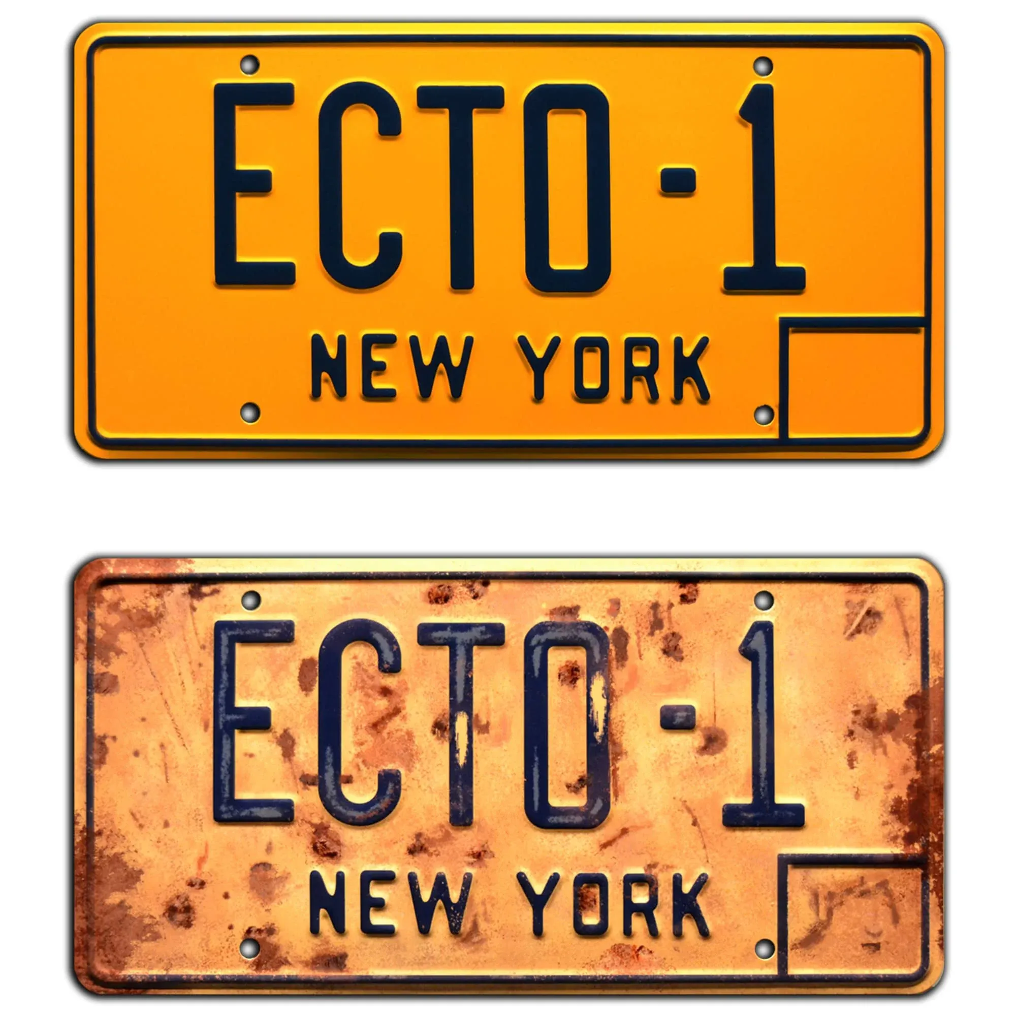 Ghostbusters: Afterlife | ECTO-1 | Metal Stamped Replica Prop License Plates