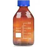 Glass Graduated Round Lab Reagent Media Storage Bottle - StonyLab