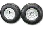 Antego Tire & Wheel (Set of 2) 205/65-10 20.5x8.0-10 10 Ply Load Range E Super Durable Trailer Tire Wheel Assembly - 4 Lug Galvanized Rims