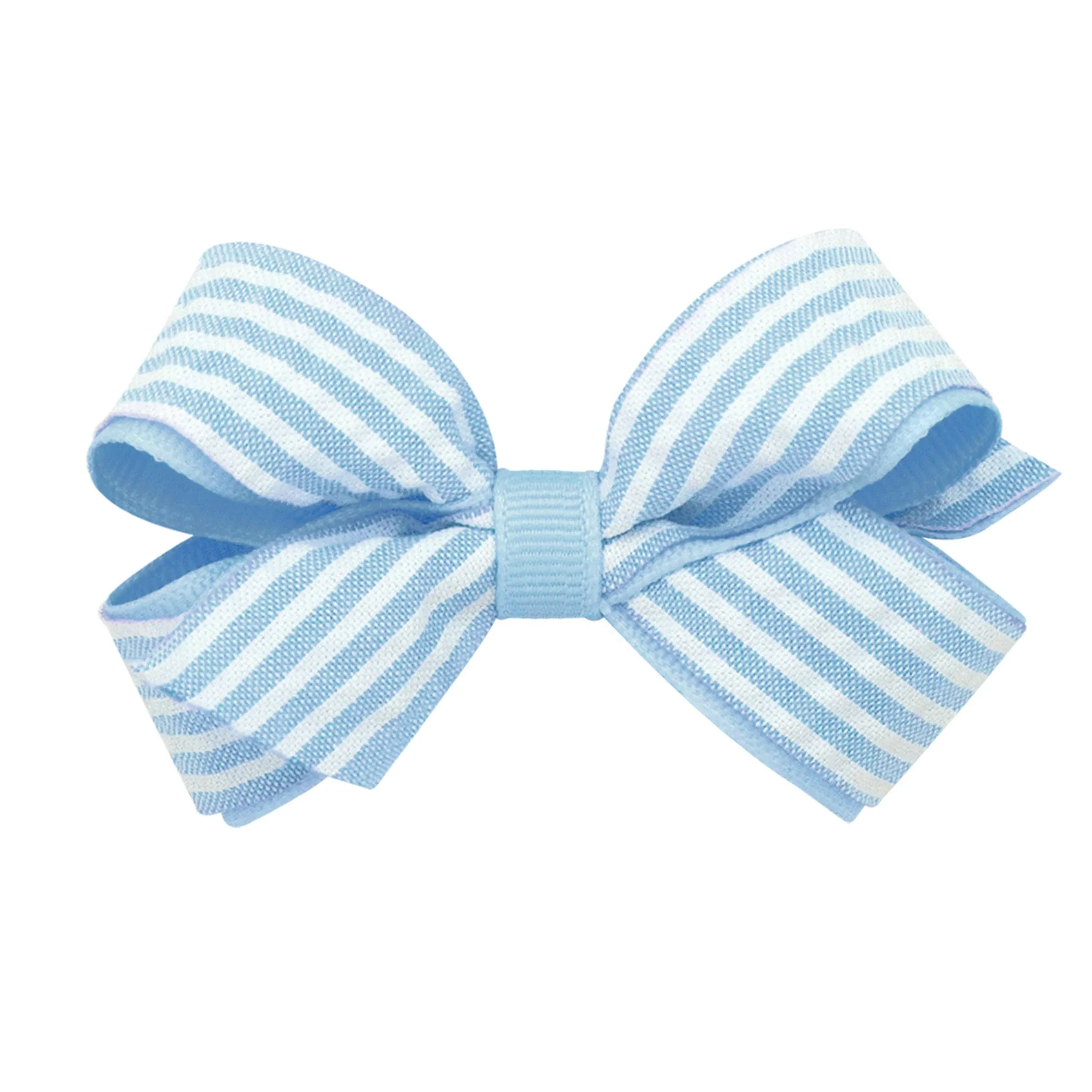 Wee Ones Medium Blue Seersucker Bow