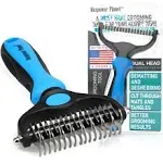 Maxpower Planet Pet Grooming Brush - Double Sided Shedding, Dematting Undercoat Rake for Dogs, Cats - Extra Wide Dog Grooming Brush, Dog Brush for