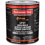 Custom Shop Premium High Build Gray Acrylic Lacquer Primer Surfacer, 1 Gallon - Fast Filling, Drying, Easy Sanding, Excellent Adhesion, Apply Over Metal Steel, Body Filler Putty Automotive Industrial