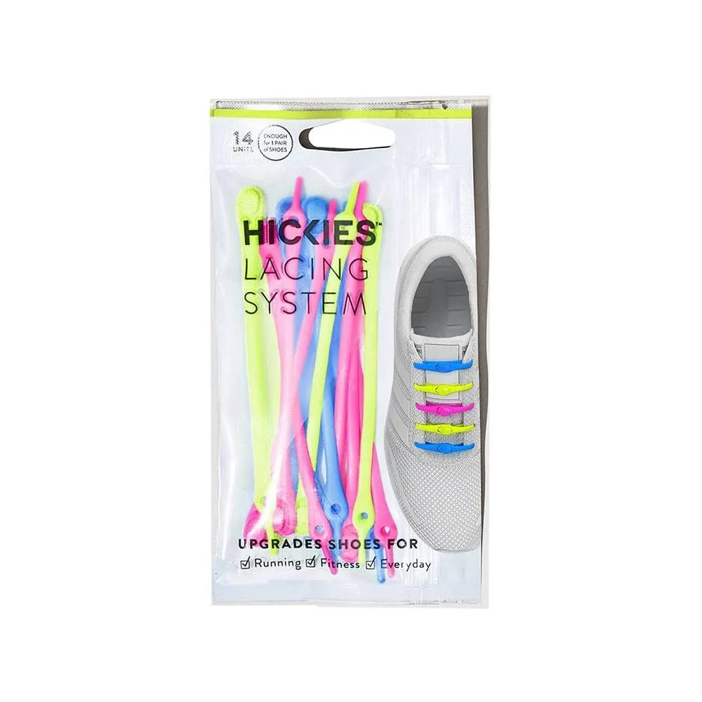 HICKIES No Tie Shoelaces For Adults Premium Rainbow Shoe Laces For Sneakers No Tie Laces 14pc Elastic Waterproof Tieless Shoelaces For Adults - A Pair Unisex No Tie Running Shoe Laces One Size fit All