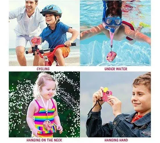 Kids Underwater Camera, Selfie Waterproof Cameras Toys for Girls, 1080P 2.4&#039;&#039; La