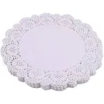 Tim&Lin White Lace Paper Doilies - 10 inch Round Paper Doilies - Disposable Paper Placemats - for Wedding, Birthday, Cakes, Desserts, Tableware Food