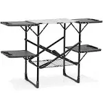 Folding Camping Table 52"x17.5"x32" - Black/silver