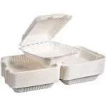 9x9 Compostable To Go Containers  50-Pack|Biodeg<wbr/>radable Clamshell Take Out Fo...