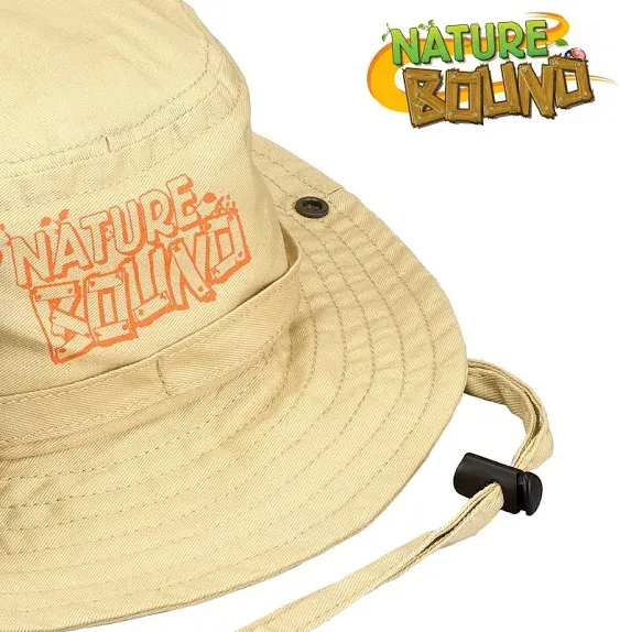 Nature Bound Kids Explorer Khaki Safari Hat w/ Drawstring