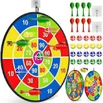 Doloowee 29 inchLarge Dart Board for Kids,Double Sided Kids Dart Doard Toy with 20 Sticky Balls, 8 Darts, Boys Toys Board Games for Kids 8-12, Kids unisex