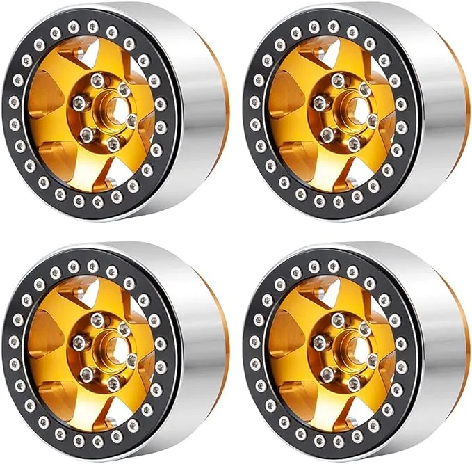 4PCS Alloy 1.9&#034; Beadlock Wheel Rims For SCX10 D90 CC01 AX10 TF2 1/10 RC Crawler