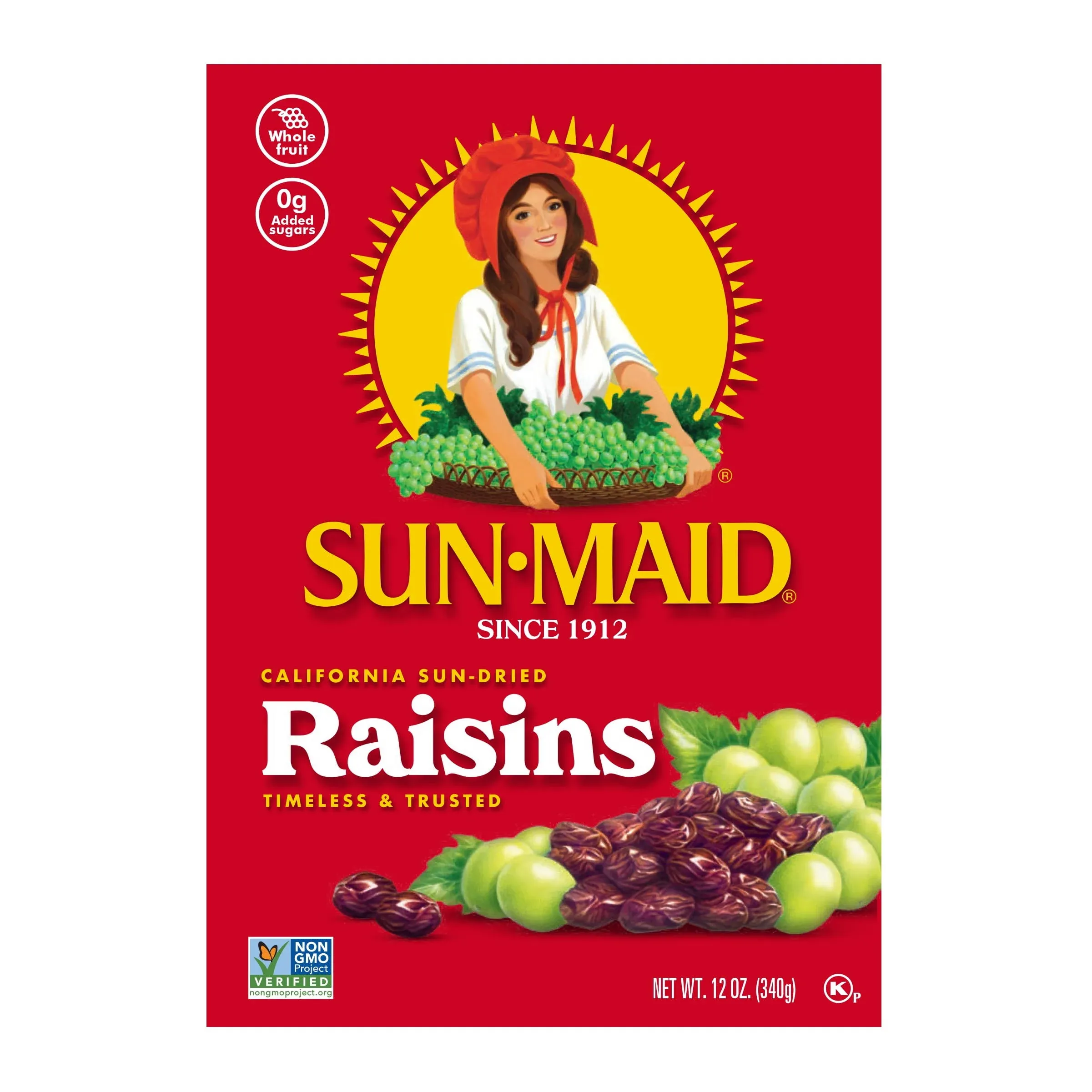 Sun-Maid Raisins, Sun-Dried, California - 12 oz