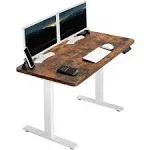 Electric Desk Vivo Color (Top/Frame): Vintage Brown/White, Size: 30" H x 43" W x 23.6" D