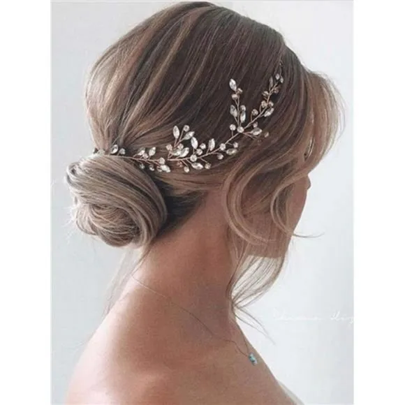 JAKAWIN Bride Wedding Crystal Hair Vine Silver Rhinestone Hair Piece Bridal Hair Accessories for Women and Girls HV113 (Silver)