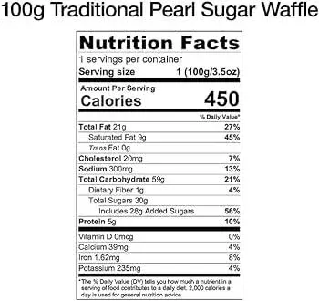 Authentic Imported Pearl Sugar Belgian Waffles (Traditional, [2x] 100g and [3x] 55g Waffles)