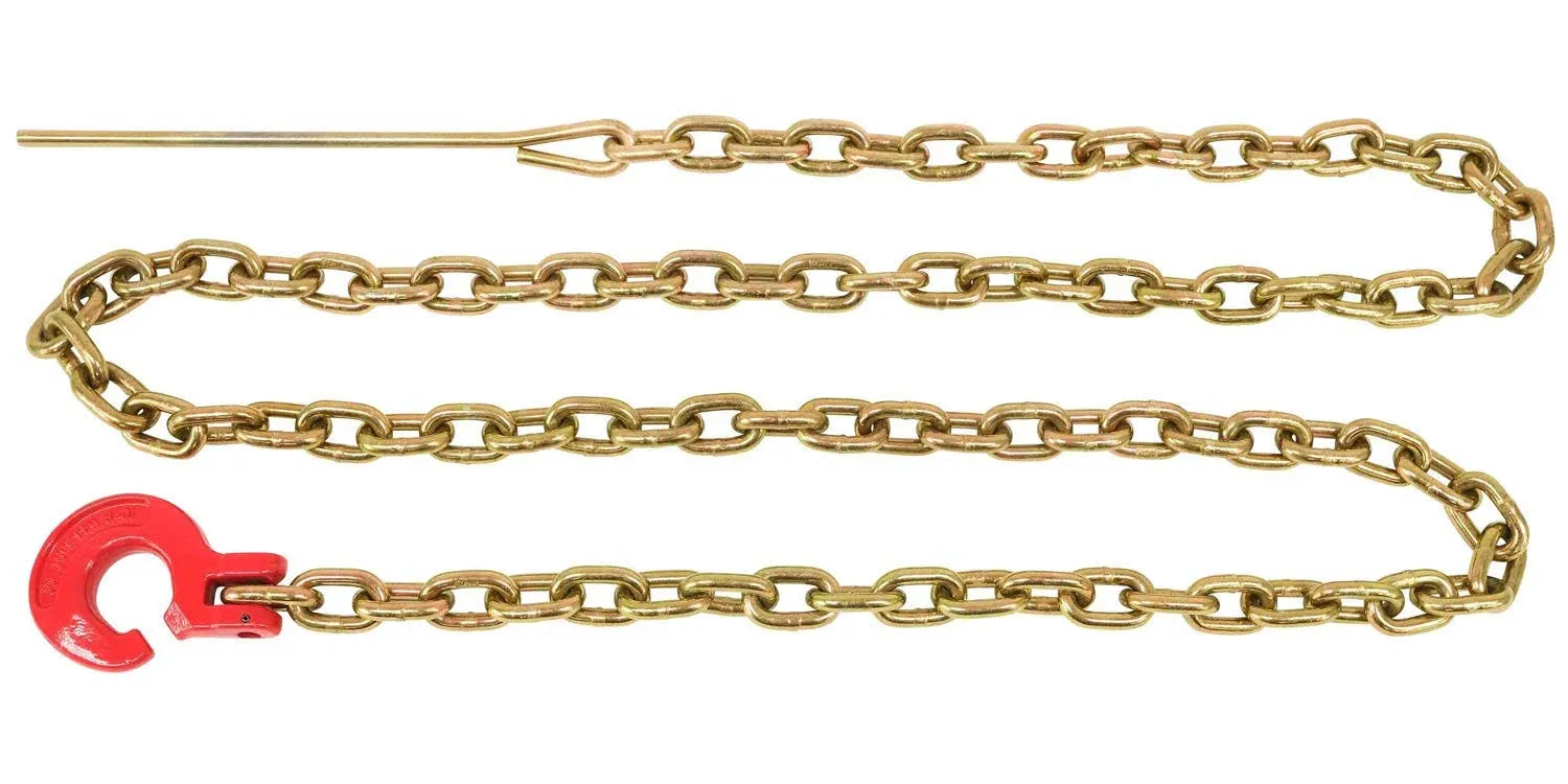 Mytee Products Winch Choker Chain 5/16" x 7' & Choker Hook w/Steel Probe Stake 14" Long Grade G70 Load Limit # 2 Ton | Log Forestry Logging Choker Chain