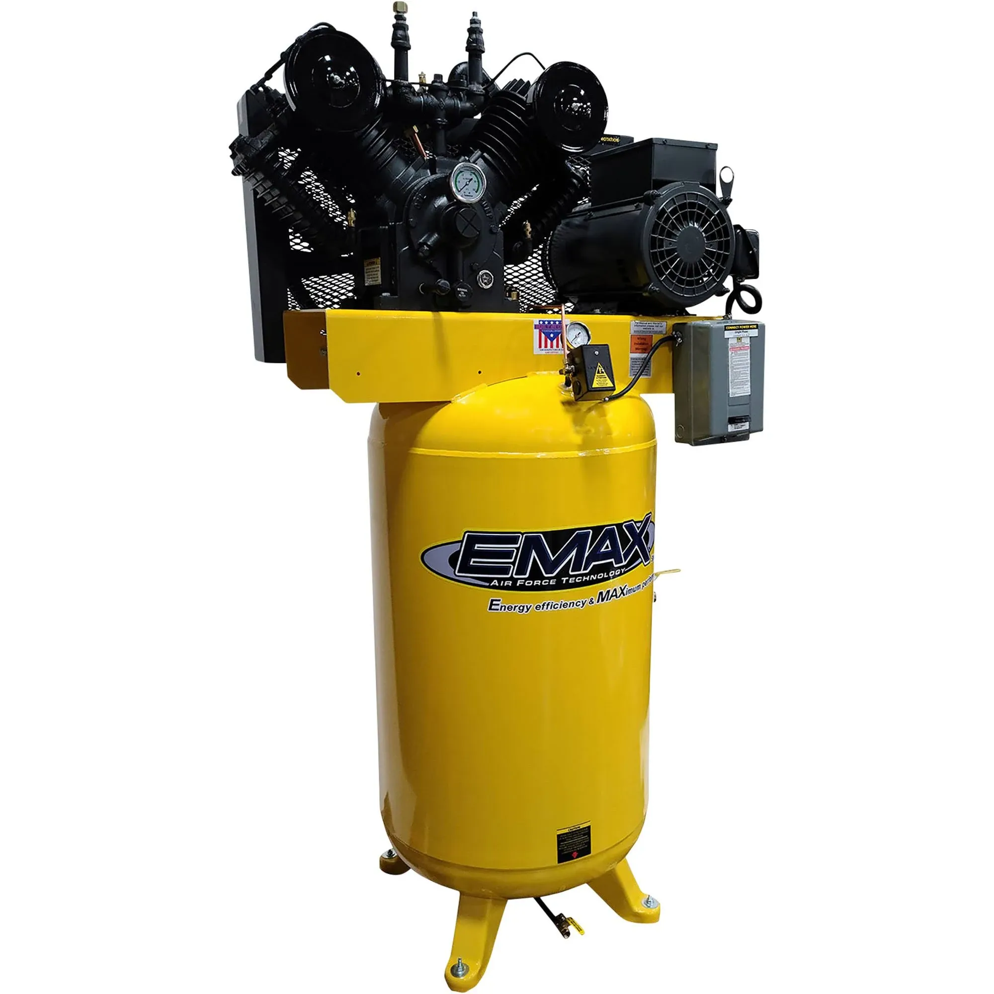 EMAX PE10V080V1 10 HP 1-Phase 80 Gallon Industrial Plus Vertical Air Compressor