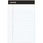 Universal Premium Ruled Writing Pads, Narrow Rule, 5 x 8, White, 50 Sheets, 12/Pack