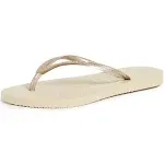 Havaianas Women's Slim Flip Flop Sandal, Sand Grey/Light Golden, 5-6