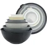 Mixing Bowls with TPR Lids - 12 Piece Plastic Nesting Bowls Set includes 6 Prep