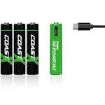 Coast AAA USB-C Rechargeable Batteries, ZITHION-X, Lithium Ion 1.5v 750 mAh, Long Lasting, Charges Under 1.3 Hours, Charging Cable Included, 4-Battery Pack