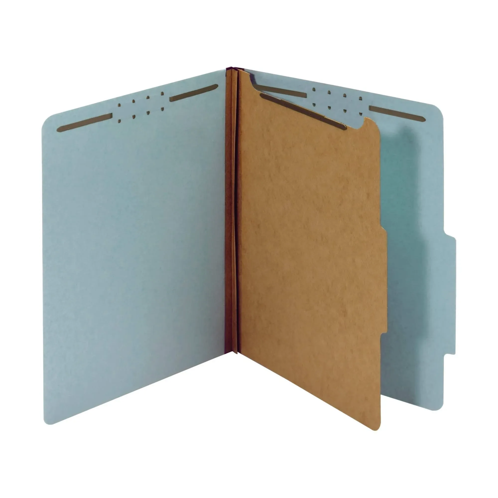 Office Depot® Brand Classification Folders, 1 3/4" Expansion, Letter Size, 1 Divider, 77% Recycled, Blue, Pack Of 5 Folders