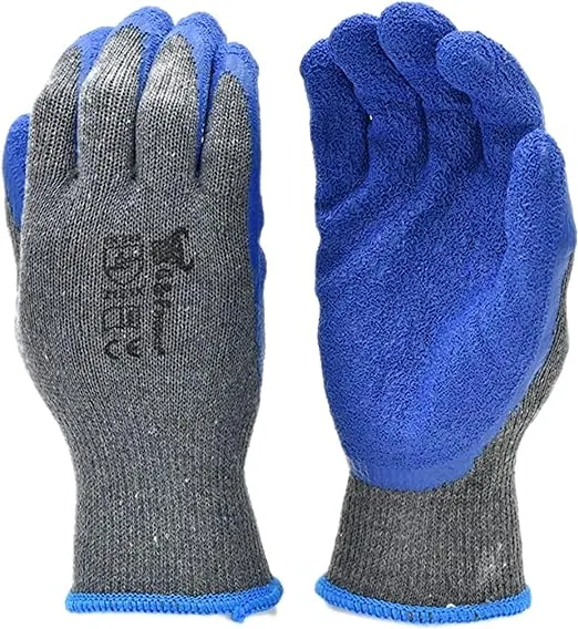 G & F Products 12 Pairs X-Large Rubber Latex Double Coated Work Gloves for Construction, gardening gloves, heavy duty Cotton Blend,3100XL,Blue