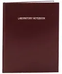 BookFactory Lab Notebook - 96 Pages (.25" Grid Format), 8 7/8" x 11 1/4", Burgundy Cover, Section Sewn Hardbound Laboratory Notebook (LIRPE-096-LGR-A-LMT1)