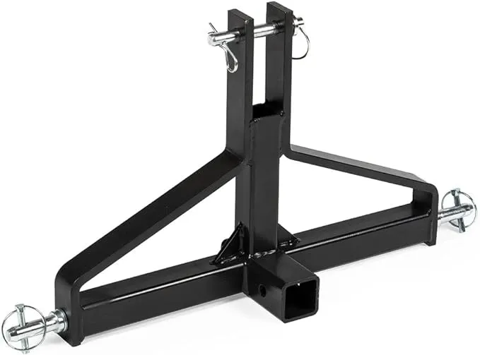 Titan Attachments Light Duty 3 Point 2" Trailer Receiver Adapter Hitch Fits Category 1 Tractors, Quick Hitch Compatible, 2000 LB Towing Capacity, 2"x2" Steel Drawbar