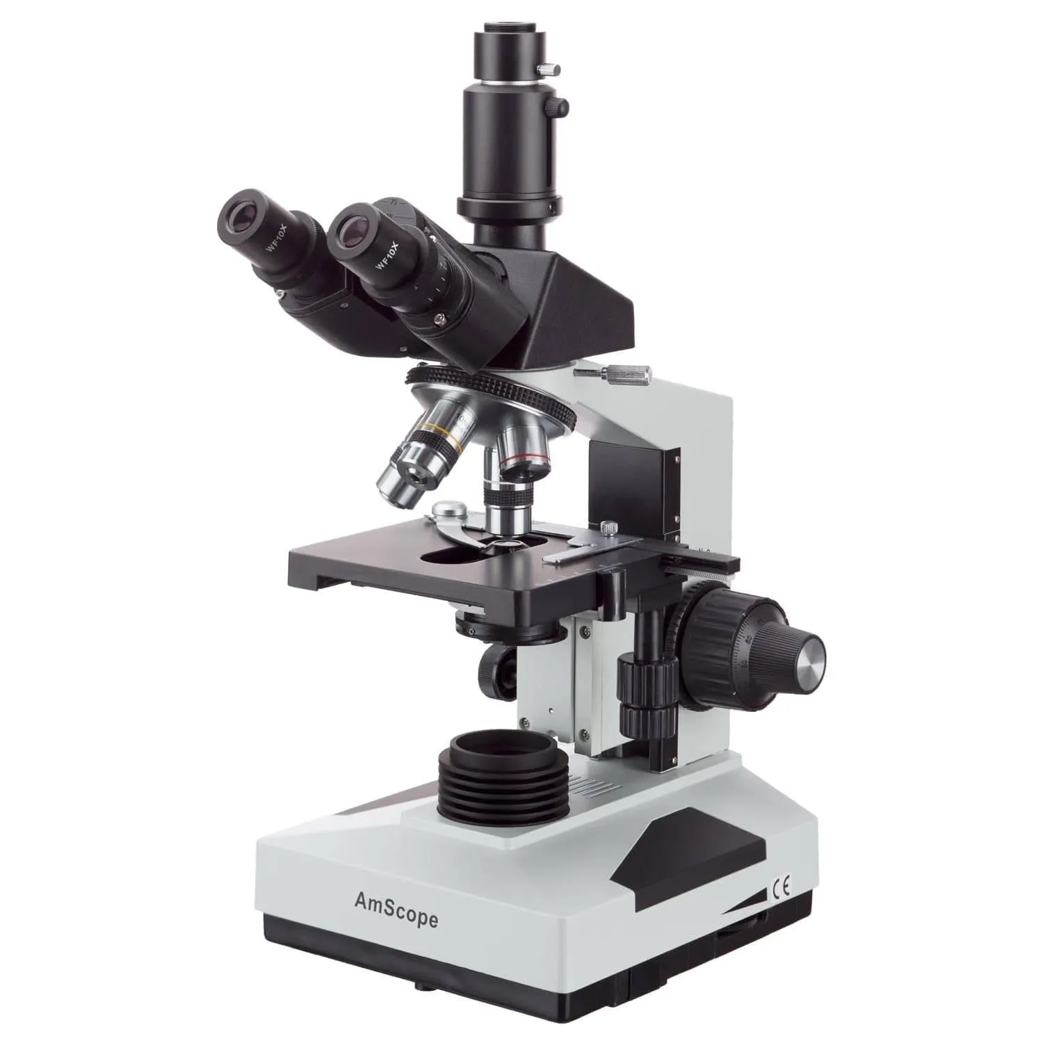 AmScope 40X-2000X Trinocular Biological Compound Microscope LED-Light Multi-Use