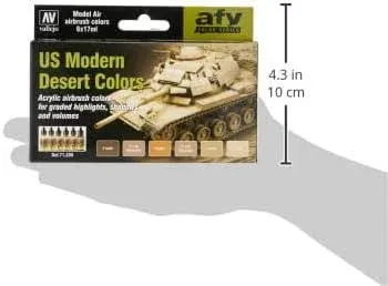 Vallejo Model Air Set - US Modern Desert Colors, 17 ml (Pack of 6)