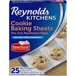 Kitchens Cookie Baking Sheets, Pre-Cut Parchment Paper,25 Count (Pack of 4), 100