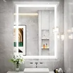 JSneijder 28x36 Inch Lighted Bathroom Mirror