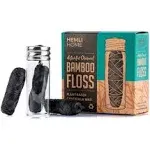 Natural Charcoal Bamboo Dental Floss, 3-Pack, Bamboo Floss, Organic Floss, Charcoal Floss, Eco Floss, Pfas Free Dental Floss, Reusable Floss, Natural Floss