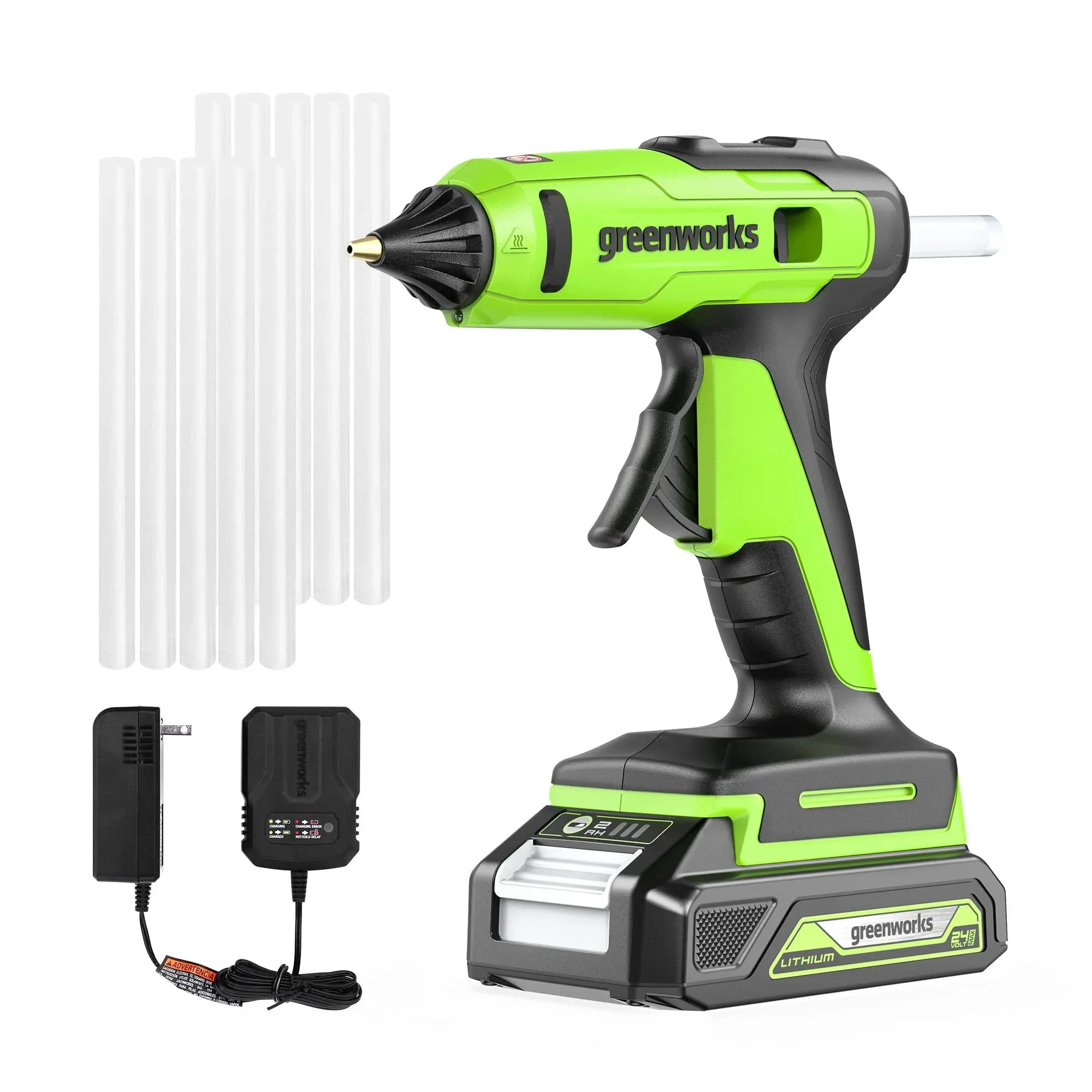 Greenworks POWERALL 24V Cordless Glue Gun Kit with 2.0 Ah Battery and Charger