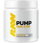 RAW Pump Stim Free Pre Workout | Non-Stimulant Pre Workout Supplement Powder Nitric Oxide Booster | Pre Workout Supplements Drink for Powerful Pumps During Workout | Lemonade (40 Servings)